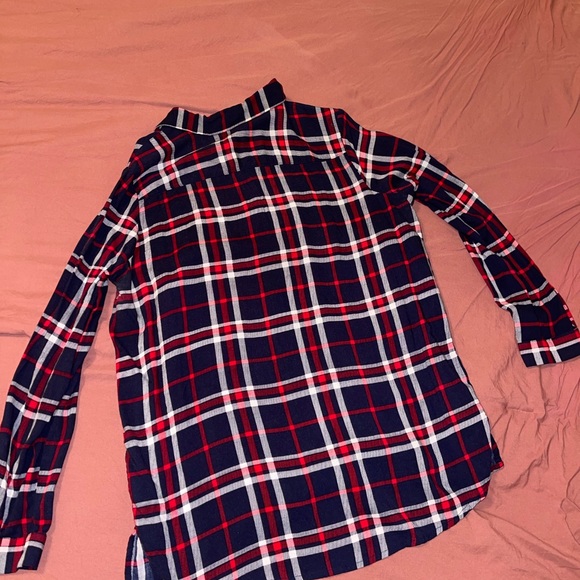 Blue and red checkered button up - Picture 2 of 6